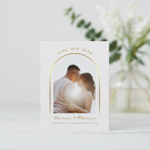 Cartão Postal De Anúncio Foto De Casamento De Quadro Arranjado Dourado Salv