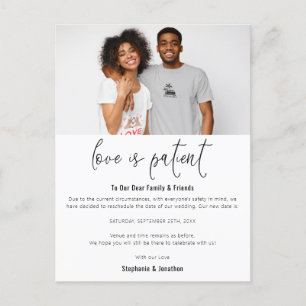 Cartão Postal De Anúncio Foto de Casamento O Amor é Paciente Salve a Nova D