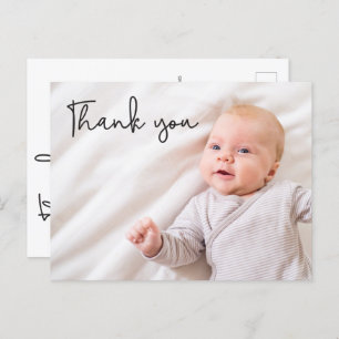 Cartão Postal De Anúncio Foto de Criança Moderna Nascimento Obrigado Person