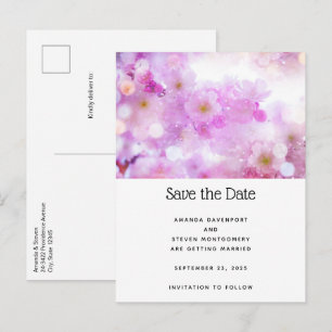 Cartão Postal De Anúncio Foto de Flores de Cerejeira Rosa