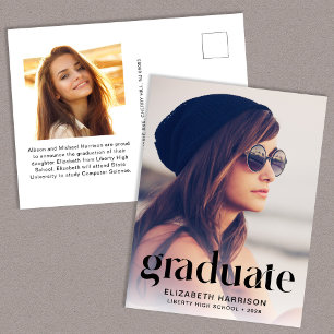 Cartão Postal De Anúncio Foto de Formatura Tipo Tendência