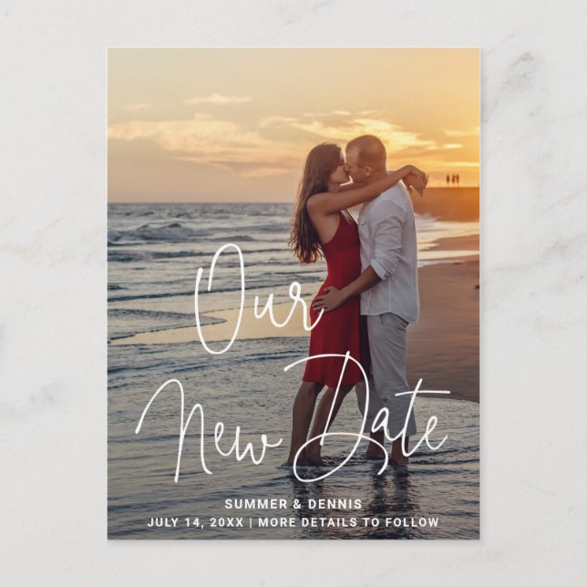 Cartão Postal De Anúncio Foto de manuscrito de script moderno - Alterar a d (Frente)