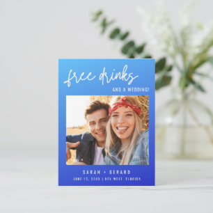 Cartão Postal De Anúncio Foto de Orçamento Bebidas Grátis Engraçadas e um C