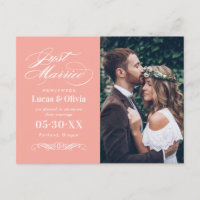 Foto de Recém-Casados em Coral Elegante