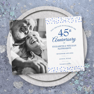 Cartão Postal De Anúncio Foto de salva datas do 45º aniversário de 65 coraç