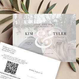 Cartão Postal De Anúncio Foto do casamento elegante do CÓDIGO QR, salvar da