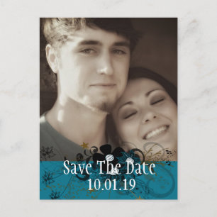 Cartão Postal De Anúncio Foto do Teal Azul do Mar Profundo