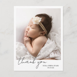 Cartão Postal De Anúncio Foto Elegante de Script Moderno Simples, Obrigado 