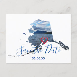 Cartão Postal De Anúncio Foto em Forma do Alasca Salvar Data