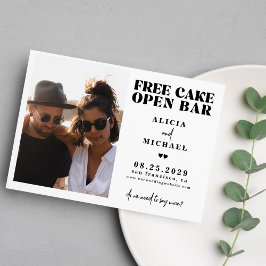 Cartão Postal De Anúncio Foto engraçada moderna simples de casamento salvar