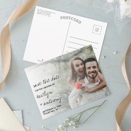 Cartão Postal De Anúncio Foto minimalista do script preto e branco moderno