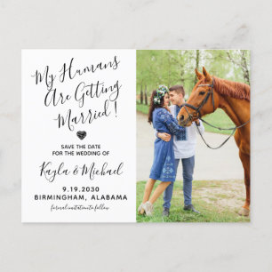 Cartão Postal De Anúncio Foto Moderna Equina De Casamento De Cavalo Salve A