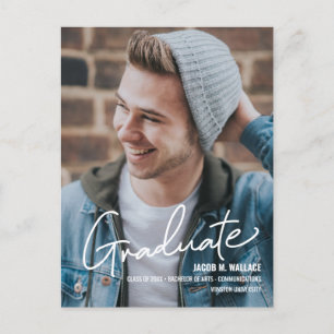 Cartão Postal De Anúncio Foto Personalizada de Formatura Universitária com 