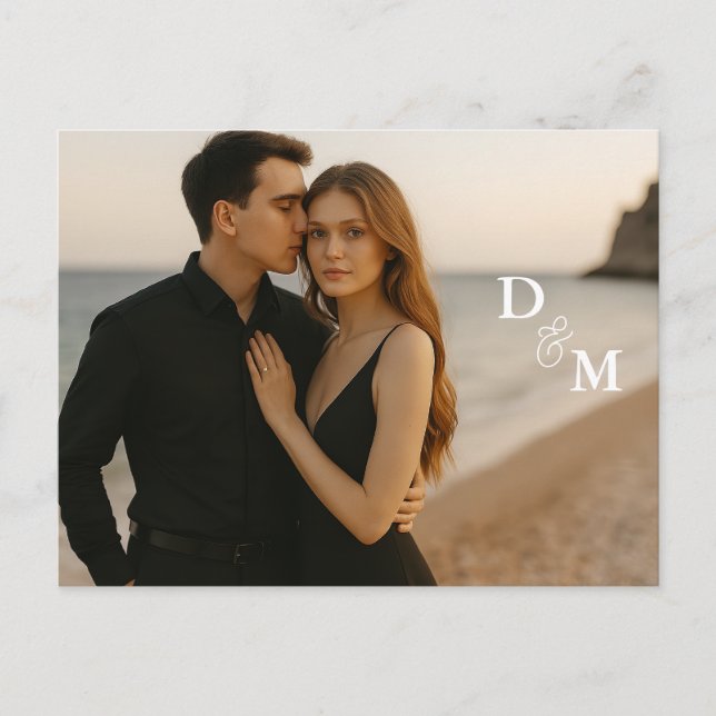 Cartão Postal De Anúncio Foto personalizada Salvar o Cartão-postal de data (Frente)