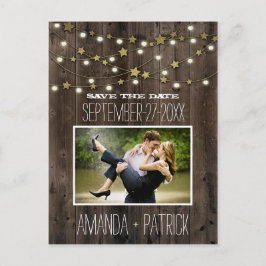 Cartão Postal De Anúncio Foto Rustic Barn Wood Weding The Date Cards