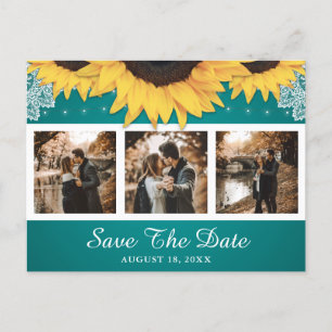 Cartão Postal De Anúncio Foto Rústica De Casamento De Girassol De Girassol