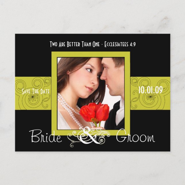 Cartão Postal De Anúncio Foto Salvar Data (Frente)