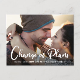 Cartão Postal De Anúncio Fotografia Casamento Adiamento Mudança de Planos