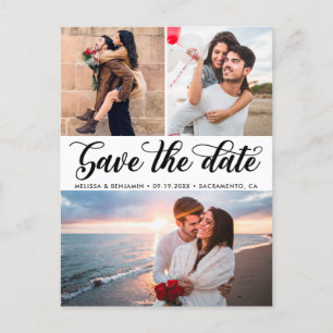 Cartão Postal De Anúncio Fotografia de Caligrafia Elegante Casamento Salvar