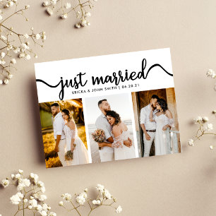 Cartão Postal De Anúncio Fotografia de Casamento com Caligrafia Simples par