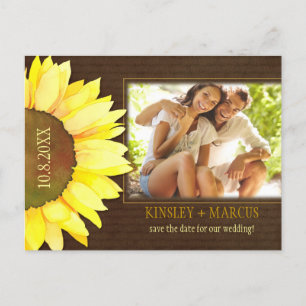 Cartão Postal De Anúncio Fotografia de Girassol de Outono Casamento Salvar