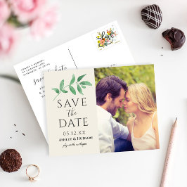 Cartão Postal De Anúncio Fotografia de Verde Vegetal Botânico para Casament