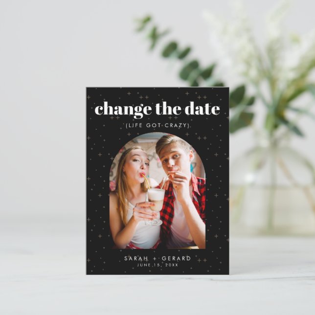 Cartão Postal De Anúncio Fotos das Estrelas Celestiais Mudar a Data  (Em pé/Frente)