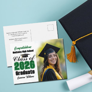 Cartão Postal De Anúncio Fotos de formatura da turma verde de 2026