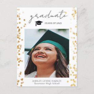 Cartão Postal De Anúncio Fotos de Graduado em Ouro Moderno