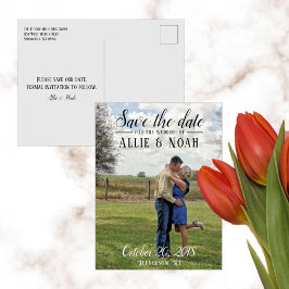 Cartão Postal De Anúncio Fotos de Roteiro Simples Salve a data