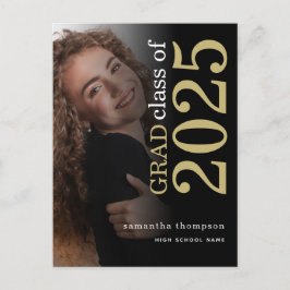 Cartão Postal De Anúncio Fotos Modernas Formatura Preto Dourado 2023