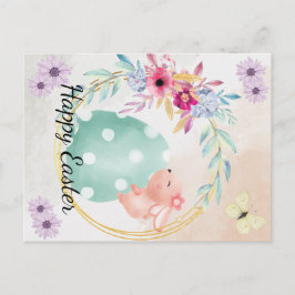 Cartão Postal De Anúncio Frohe Ostern- Hase sitzt au einem Ei