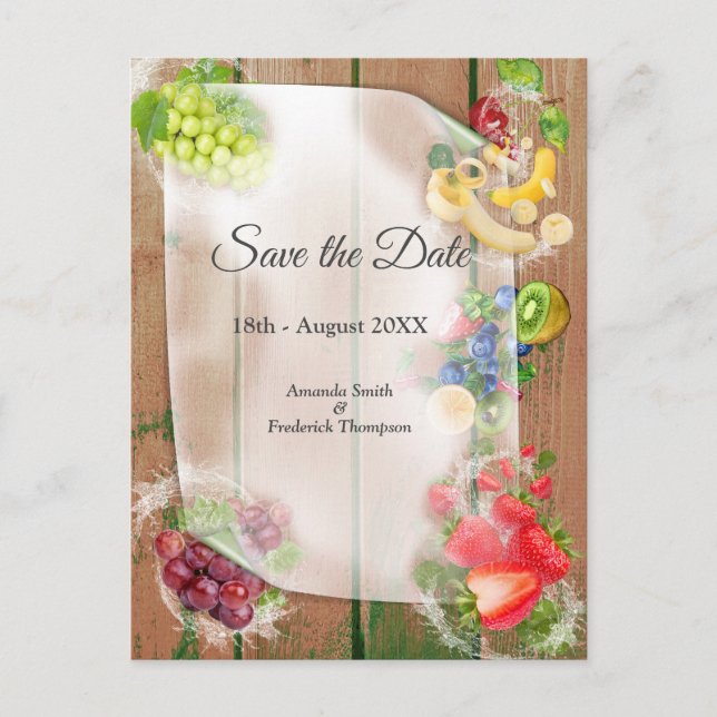 Cartão Postal De Anúncio Frutas tropicais de água doce (Frente)