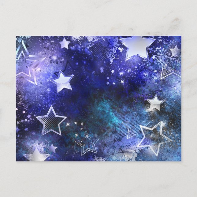 Cartão Postal De Anúncio Fundo Espacial com Estrelas (Frente)