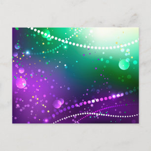 Cartão Postal De Anúncio Fundo roxo festivo do Mardi Gras