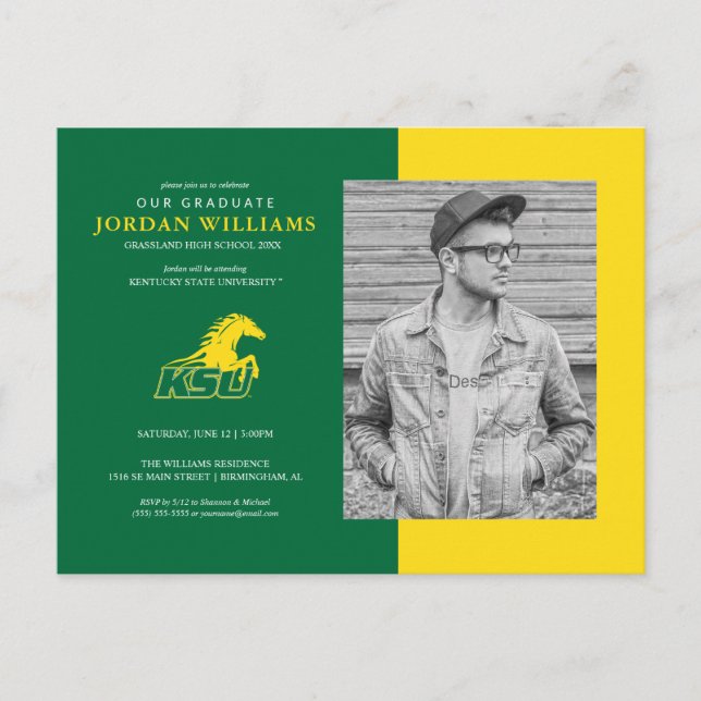 Cartão Postal De Anúncio Futuro Graduado da Universidade Estadual de Kentuc (Frente)