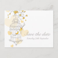 Gaiola de pássaros amarelo de casamento guarde o c