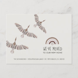 Cartão Postal De Anúncio Gansos Majestosos Nós nos Mudamos para Nossa Nova 