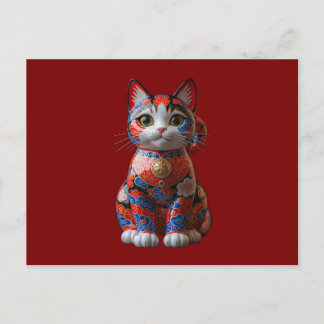 Cartão Postal De Anúncio Gato de dinheiro