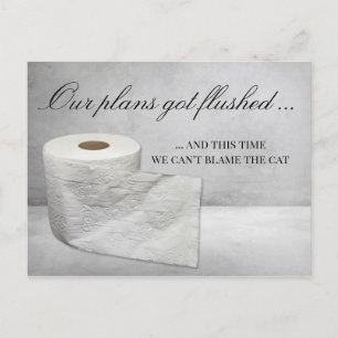 Cartão Postal De Anúncio Gato Engraçado Muda a Data do Casamento Adiada