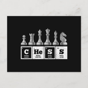 Cartão Postal De Anúncio geek de xadrez engraçado química periódica do sist