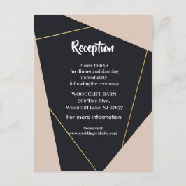 Cartão Postal De Anúncio Geométrico preto-rosa e dourado