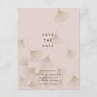 Ginkgo de Bronze deixa bege rosa salva a data