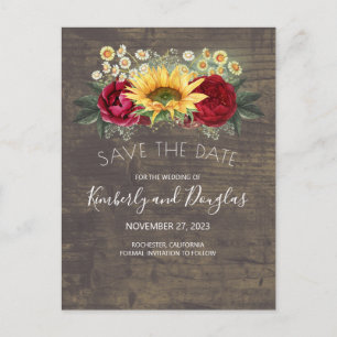 Cartão Postal De Anúncio Girassóis e Rosas vermelhas borboletas Cair Salvar