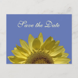 Cartão Postal De Anúncio girassol amarelo brilhante de verão salve a data