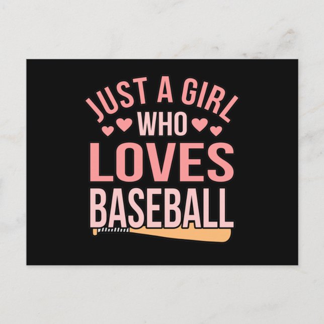 Cartão Postal De Anúncio Girl Who Loves Baseball Sports Player Lover Coach (Frente)