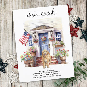 Cartão Postal De Anúncio Golden Doodle Patriótico Personalizado Cachorro se