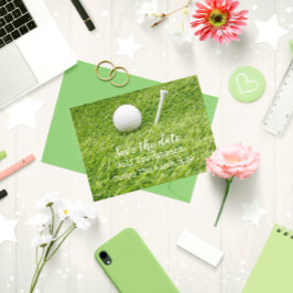 Cartão Postal De Anúncio Golf Salve a data Golf Tournament com o tee