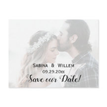 Goth Save Our Date Couple Photo Wedding Postcard