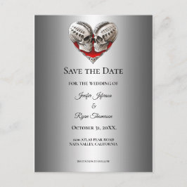 Cartão Postal De Anúncio Gothic halloween wedding save the date postcard